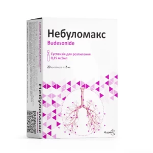 Небуломакс суспензія для розпилення 0.25 мг/мл 2мл №20- ціни у Новомосковську