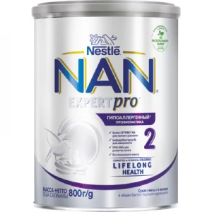 Суха молочна суміш НЕСТЛЕ Nestle NAN 2 Optipro Гіпоалергенний від 6 місяців 800 г- ціни у Новомосковську