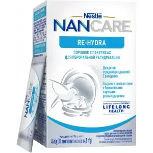 Nestle Nancare Re-Hydra для пероральной регидратации с рождения пакетики 4.5г №10- цены в Рава-Русская