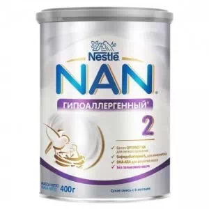 Сухая молочная смесь NAN 2 Гипоаллергенный с 6 мес. 400 г- цены в Кривой Рог