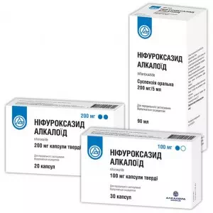 Ніфуроксазид Алкалоїд капсули тв. по 200 мг №20 (10х2)- ціни у Глибока