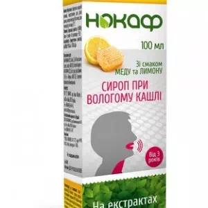 Нокаф сироп травяной мед,лимон флакон 150мл- цены в Днепре