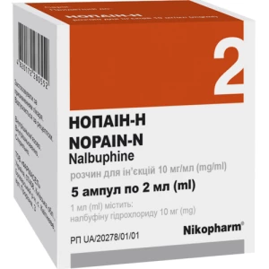 Нопаін-Н розчин для ін’єкцій 10мг/мл п/е ампули 2 мл №5- ціни у Дніпрі