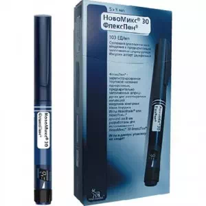 НовоМикс суспензия для инъекций 100 ЕД/мл по 3 мл в картриджах вложенных шприц-ручку №1- цены в Мирнограде