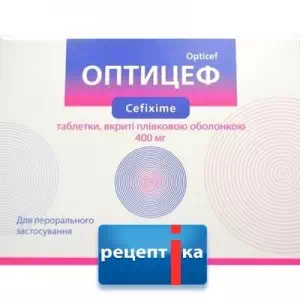 Оптицеф таблетки, в/плів. обол. по 400 мг №14 (7х2)- ціни у Добропіллі