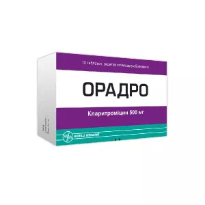 Орадро таблетки, в/плів. обол. по 500 мг №14 (7х2)- ціни у Сумах