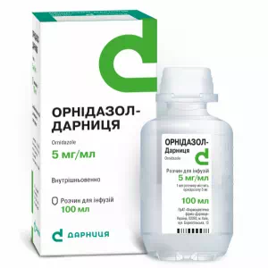 ОРНІДАЗОЛ-ДАРНИЦЯ розчин д/інф. по 5 мг/мл по 100 мл у флак.- ціни у Червонограді