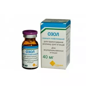 Инструкция к препарату Озол порошок лиофилизированный для приготовления раствора для инъекций 40мг флакон №1