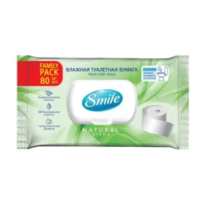 Туалетная бумага влажная для взрослых Smile Family с клапаном №80- цены в Кропивницкий
