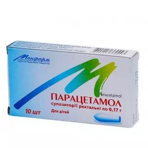 Парацетамол супозиторії (свічки) 0.17г №10- ціни у Одесі