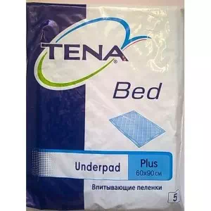 Пеленки Tena Bed Underpad Plus 60х90см N5 210479-00,01- цены в Харькове