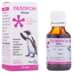 Пелорсин раствор оральный 800 мг/г флакон 25 мл- цены в Николаеве