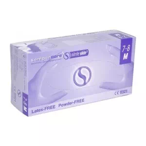 Перчатки смотровые н с нитрил б пудры Sempercare Nitrile Skin2 р.7-8- цены в Днепре