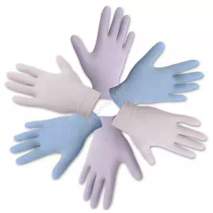 Перчатки смотровые нитриловые не стерильные неприпудренные хлорированные текстурированные M Medicare фиолетовые- цены в Павлограде