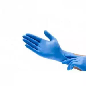 Перчатки смотровые нитриловые не стерильные неприпудренные хлорированные текстурированные S Medicare голубые- цены в Павлограде