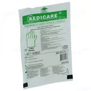 Перчатки смотровые Medicare нитриловые нестерильные размер M голубые 100- цены в Каменское