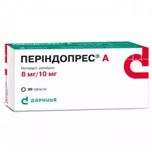 ПЕРІНДОПРЕС А таблетки по 8 мг/10 мг №30 (10х3)- ціни у Миргороді