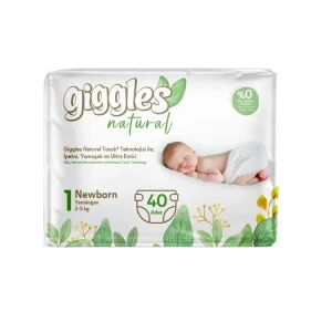 Підгузки для дітей Giggles Natural 1 Newborn (2-5кг) N40- ціни у Олександрії