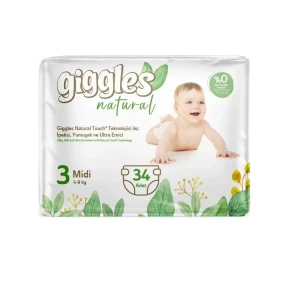 Подгузники детские Giggles Natural 3 Midi (4-9кг) №34- цены в Кропивницкий