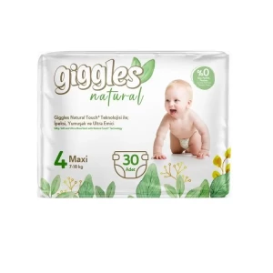 Підгузники дитячі Giggles Natural 4 Maxi (7-18кг) №30- ціни у Умані