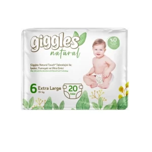 Підгузники дитячі Giggles Natural 6 Extra Large (15+кг) №20- ціни у Дніпрі