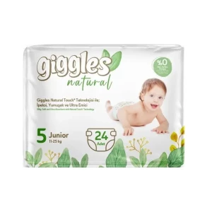 Подгузники детские Giggles Natural 5 Junior (11-25кг) №24- цены в Александрии