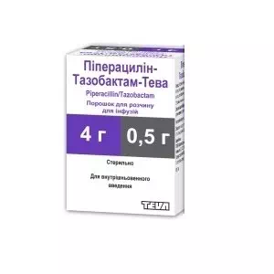 Пиперациллин-Тазобактам-Тева пор.4г 0.5г фл.№1- цены в Днепре