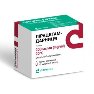 Пирацетам-Дарница раствор для инъекций 20% ампулы 5 мл №10- цены в Днепре