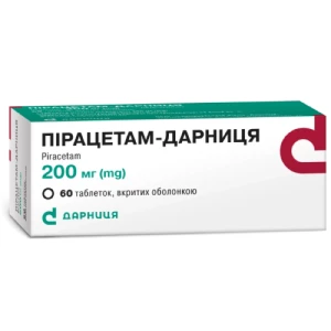 Пірацетам-Дарниця таблетки вкриті оболонкою 200 мг №60- ціни у Вишневому