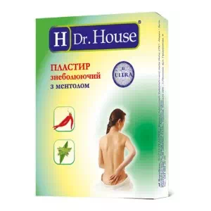 Пласт. H Dr.House Ultra обезболив. с ментолом 12см х 18см- цены в Павлограде