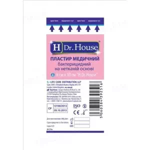 Пластир медичний Dr. House бактерицидний на нетканій основі, 6 см х 10 см, 1 штука- ціни у Першотравенську