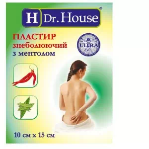 Лейкопластырь H.Dr.House обезбол. с ментолом 10х15см- цены в Славянске