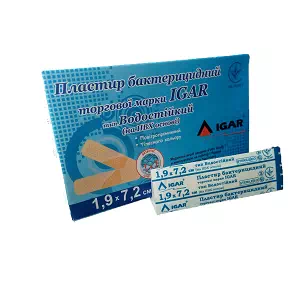Пластир бактерицидний торгової марки IGAR тип Водостійкий (на ПВХ основі) 1,9х7,2см- ціни у Кам'янське