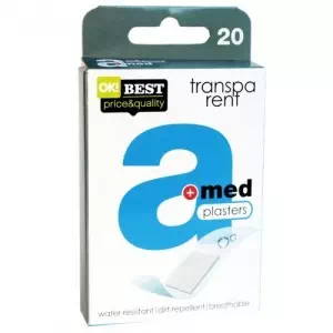 Пластырь медицинский A-med Transparent на PE основе, перфорированный, 20шт- цены в Днепре