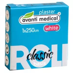 Пластырь медицинский в рулонах Avanti medical® Classic на тканевой основе, белый, 1см х 250см- цены в Александрии