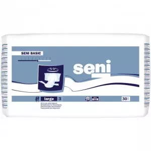 Подгузники для взрослых Seni Basic Large №30 100-150см 5,5кап.- цены в Днепре