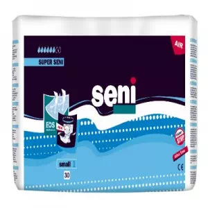 Підгузки для дорослих Seni Super 1 Small №30 55-80см дих 6 кап.- ціни у Бахмуті