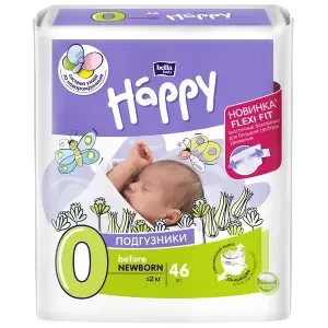 Подгузники Белла Happy Newborn before 0-2кг 46 шт- цены в Днепре