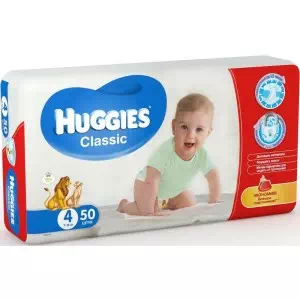 Підгузки HUGGIES Classic 4 (7-18 кг) 50- ціни у Чернігові