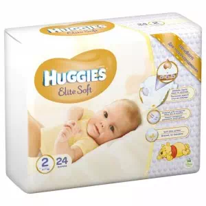Підгузки HUGGIES Elite soft-2 4-7кг №24- ціни у Хмільнику