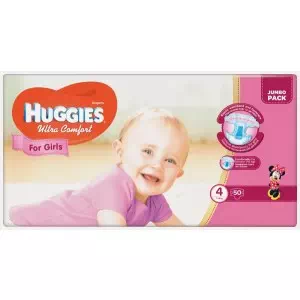Підгузки HUGGIES Ultra Comfort-4 Girl 8-14кг N50- ціни у Білій Церкві