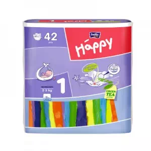 Підгузки для дітей Bella Baby Happy NewBorn 42 Green Tea 2-5кг- ціни у Конотопі