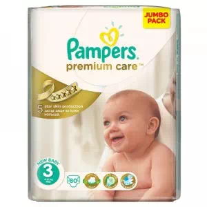 Підгузки для дітей PAMPERS Premium Care midi р.3 (4-9кг) №80- ціни у Нововолинську