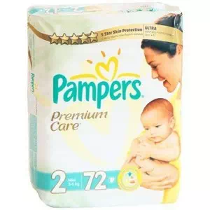 Підгузки для дітей PAMPERS Premium Care mini р.2 (3-6кг) №72- ціни у Обухові