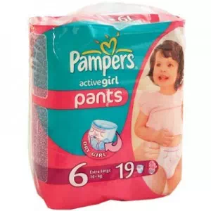 Підгузки трусики дитячі PAMPERS pants Act. Girl Extra Large 19шт- ціни у Нововолинську