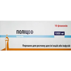 Поліцеф порошок для розчину для ін'єкцій або інфузій по 1000 мг №10- ціни у Лимані