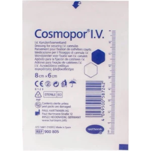 Пов'язка пластирна для фіксації канюль Cosmopor® I.V. 6 см х 8 см №50- ціни у Першотравенську