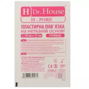 Пов'язка пластирна Dr.House H Pore на нетканій основі стерильна розмір 10х15см- ціни у смт. Нова Прага