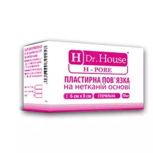 Повязка пластырная Dr.House H Pore на нетканной основе стерильная размер 6х8см- цены в Ужгороде