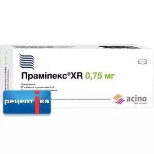 Праміпекс XR таблетки прол./д. по 0.75 мг №30 (10х3)- ціни у Лимані